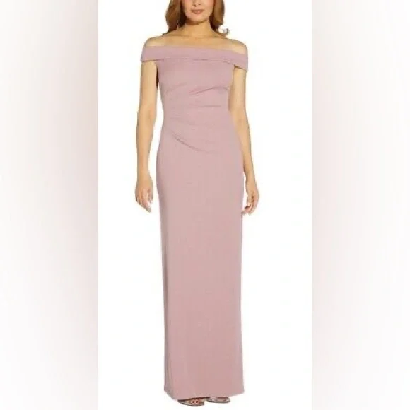 Adrianna Papell off the shoulder ruched maxi gown NWT - Picture 10 of 10